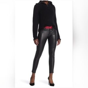 RtA Ryland Black / Red Lambskin Leather Cropped Skinny Pants Sz 28 Org $1,095